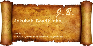 Jakubek Bogárka névjegykártya